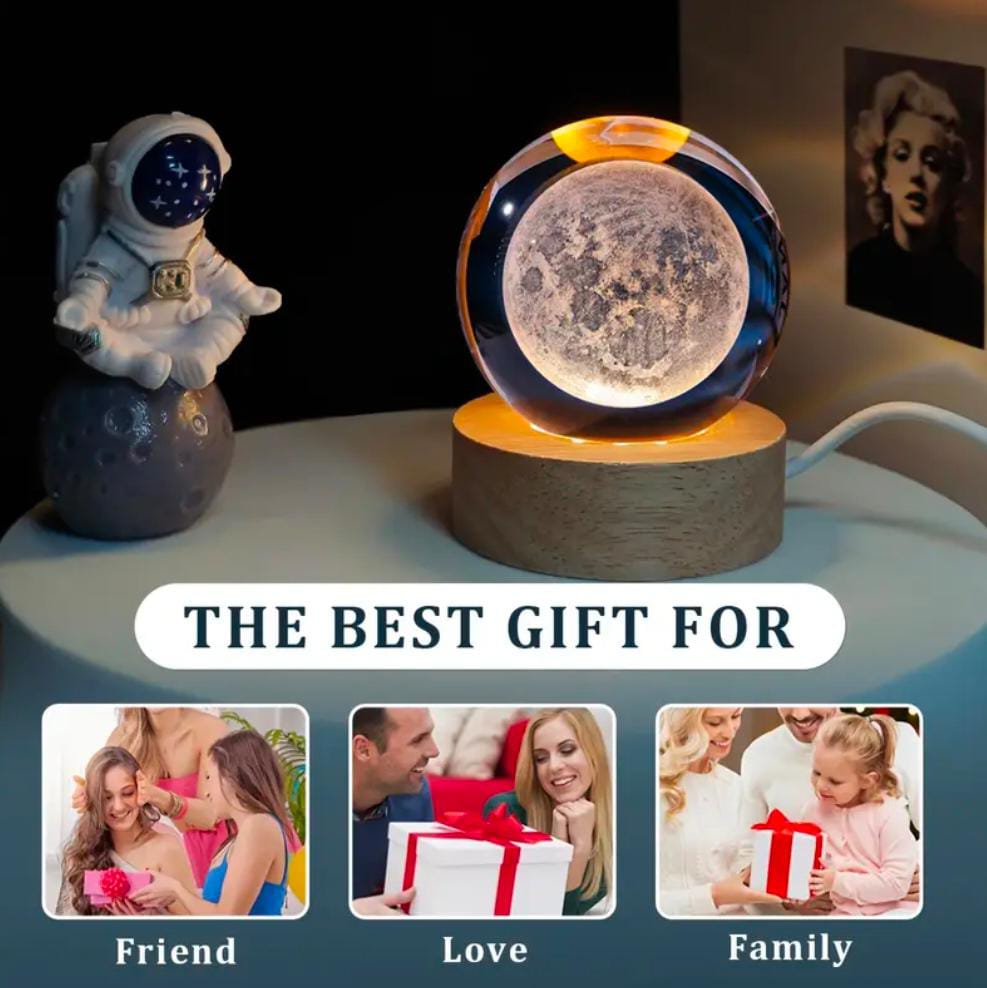 3D Galaxy Crystal Ball Night Light for Kids