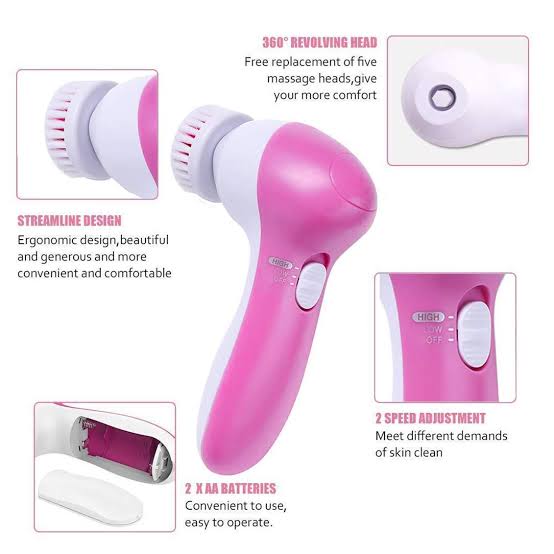 5-in-1 Electric Facial Cleansing Brush & Skin Care Massager