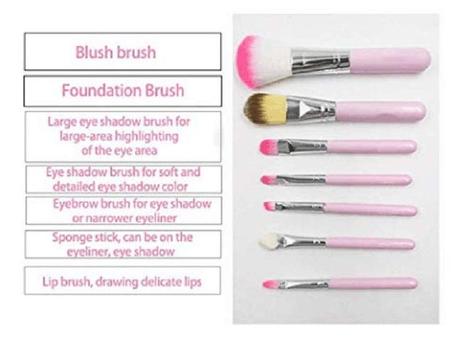 Pack of 7 Hello Kitty Makeup Brush Set