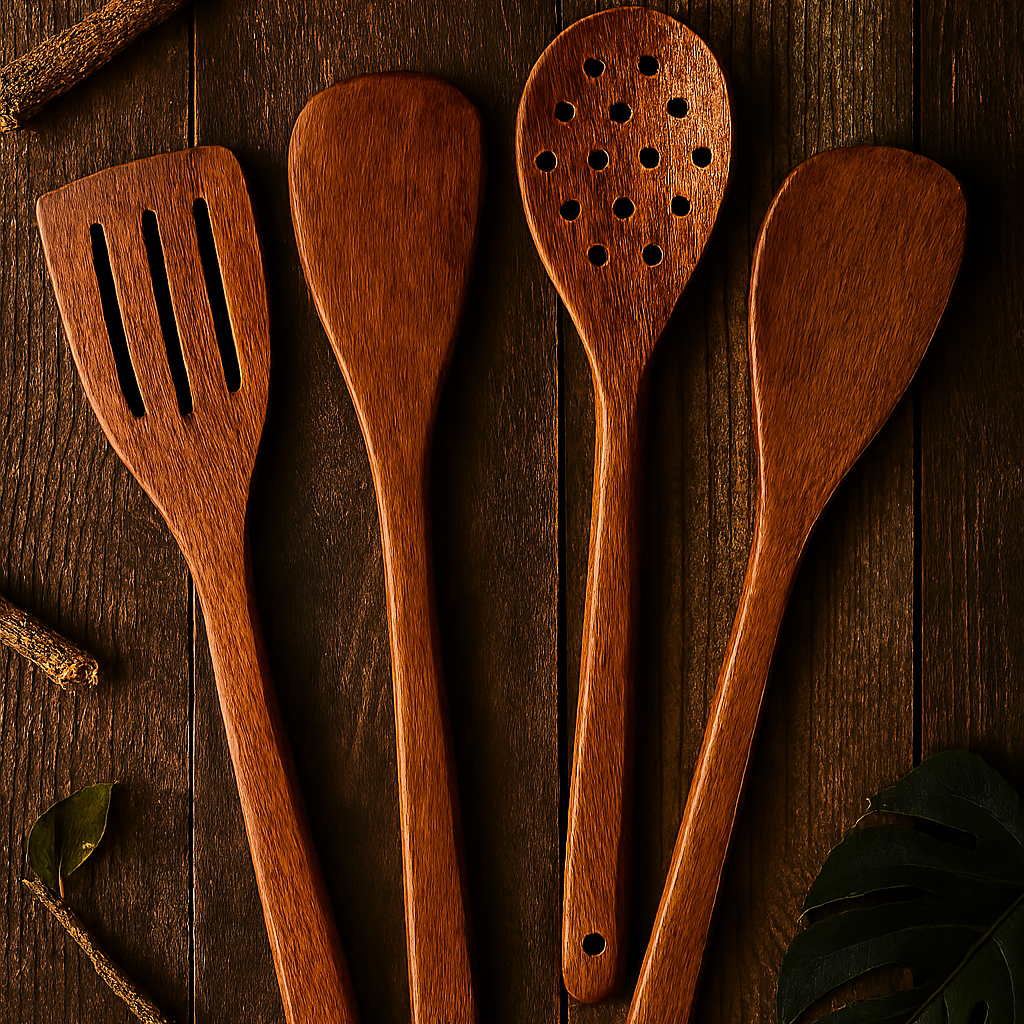 Pack Of 4 - Wooden Spoon Set