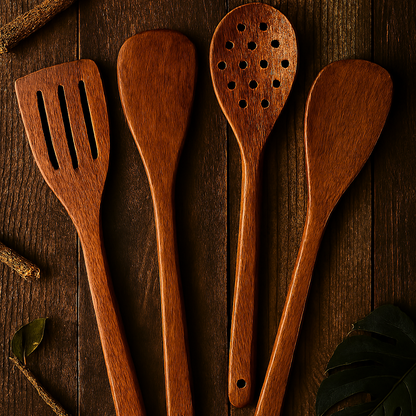 Pack Of 4 - Wooden Spoon Set