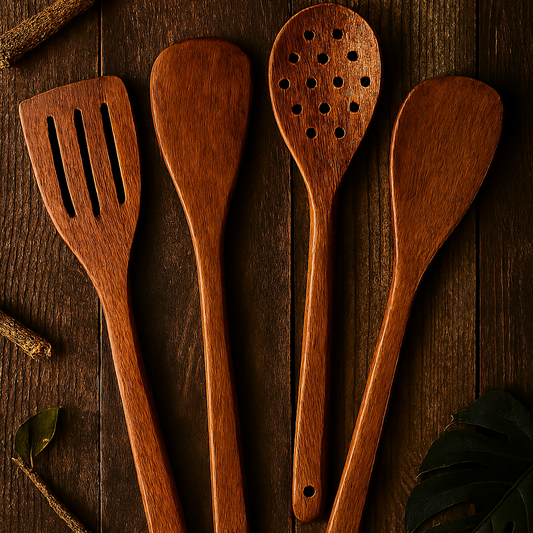 Pack Of 4 - Wooden Spoon Set