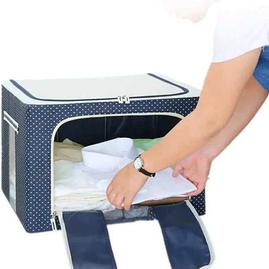 Foldable Metal Frame Clothes Storage Organizer Bag