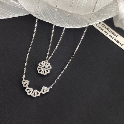 Magnetic 4 Leaf Clover Pendant Necklace
