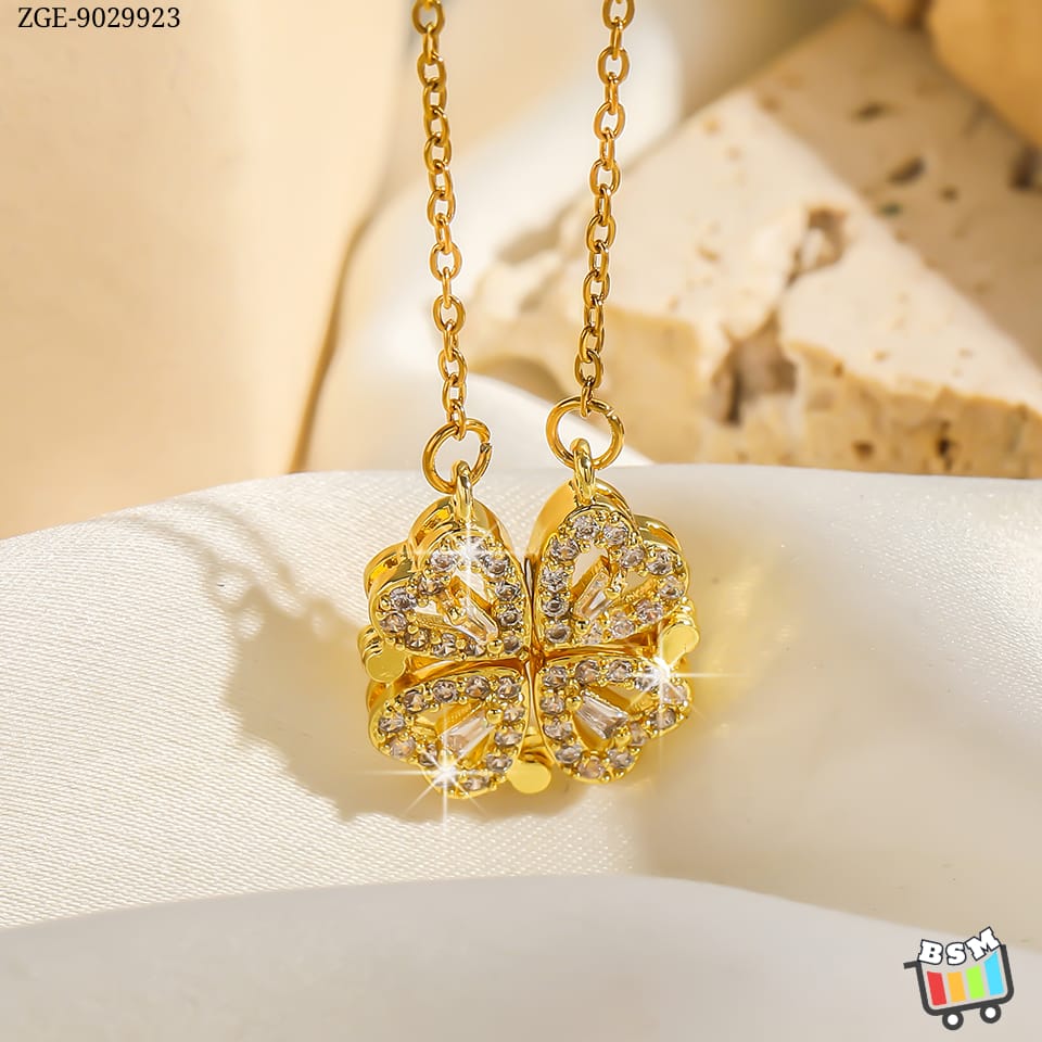 Magnetic 4 Leaf Clover Pendant Necklace