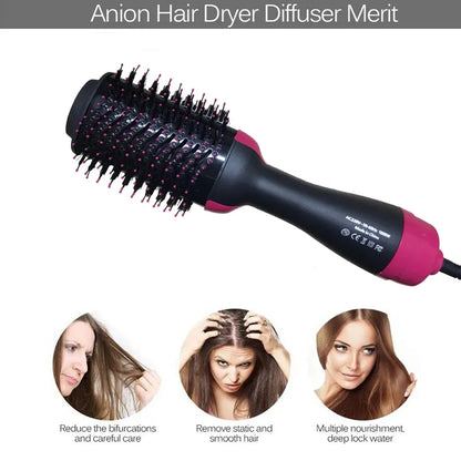 3-in-1 One Step Hot Air Brush Hair Dryer &amp; Styler