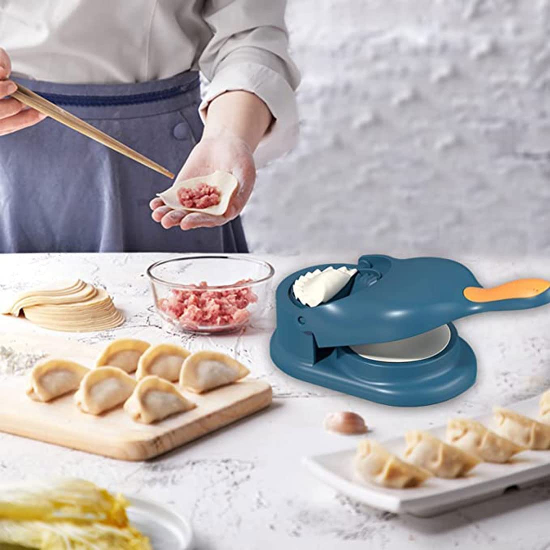 2-in-1 Manual Dumpling Maker &amp; Dough Press Machine