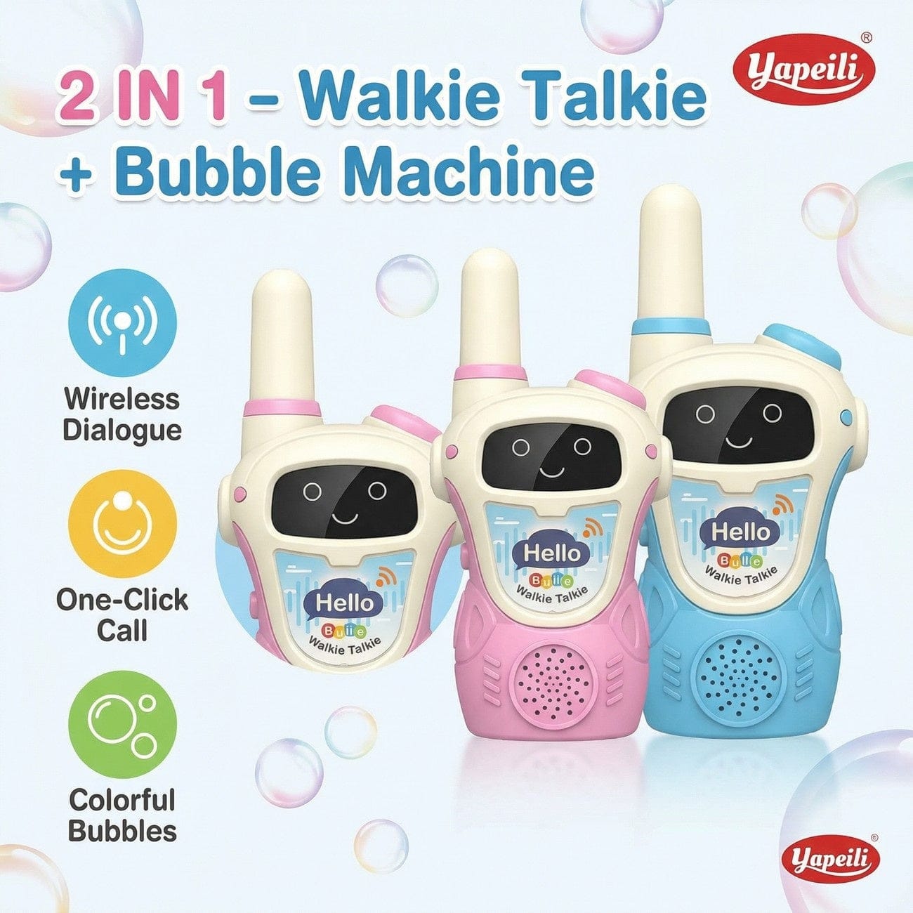 2 Pcs Intercom Bubble Machine Walkie Talkie