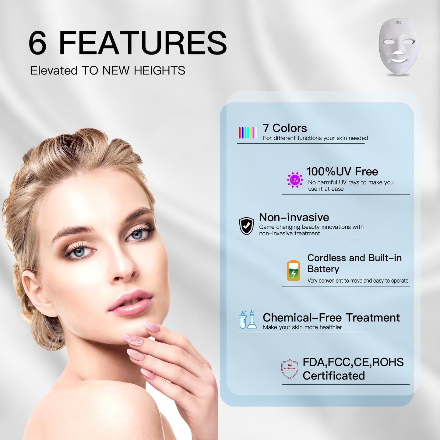 7-Color LED Light Therapy Face Mask