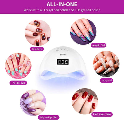 48W Professional Nail Lamp – LED Display & Auto Sensor