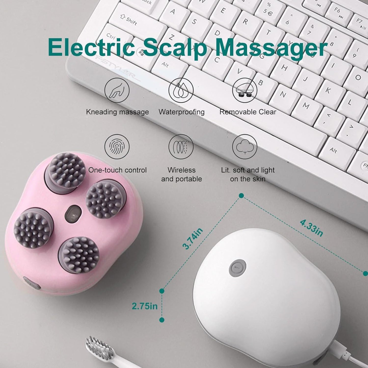 lovi Rechargeable Scalp Massager with Red Light