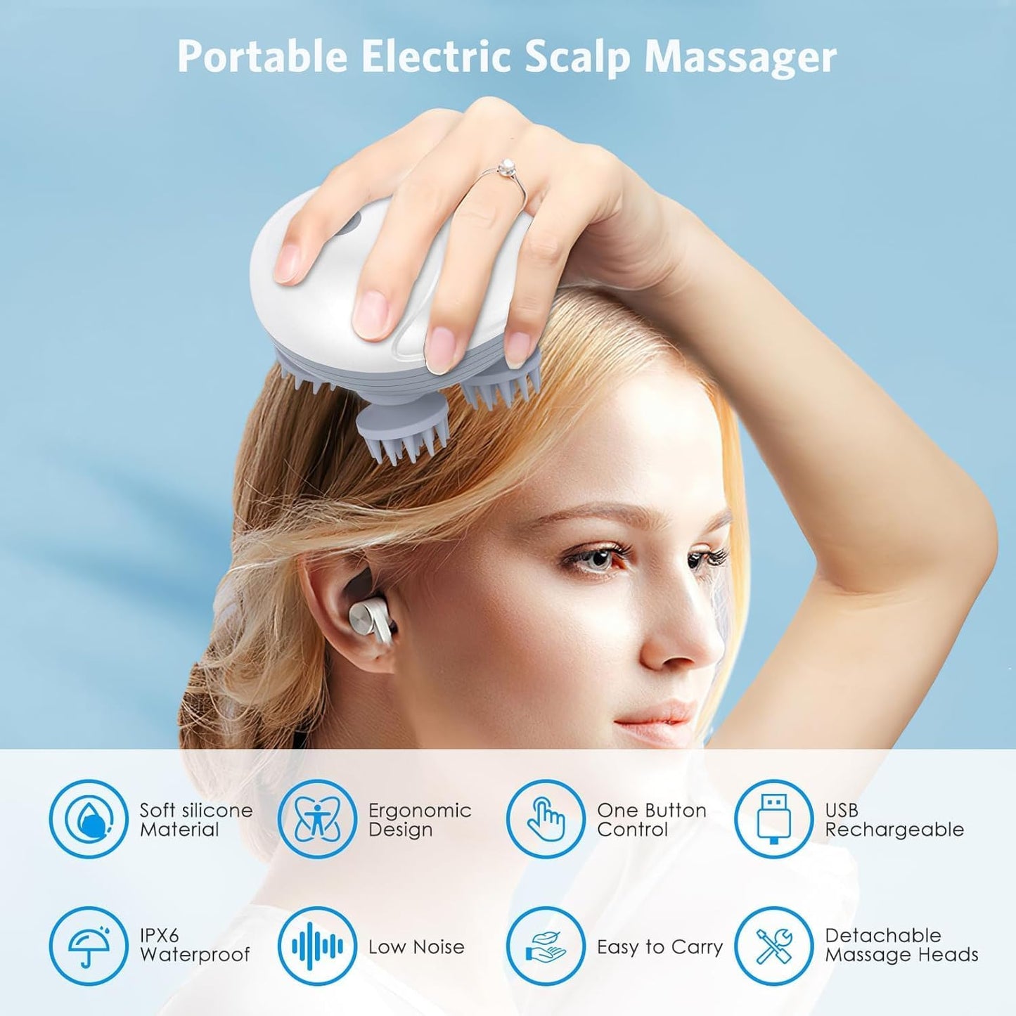 lovi Rechargeable Scalp Massager with Red Light