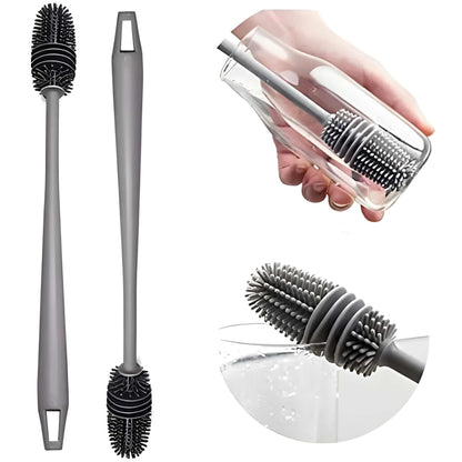 (Pack of 2) Silicone Bottle Multifunctional Cleaning Brush with Long Handler Kitchen Cleaning Tool For Cleaning Bottle Feeder Glass Jars and etc