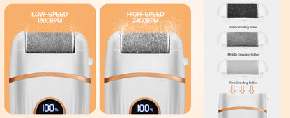 Babyverse Automatic Foot Callus Remover – Rechargeable, Waterproof, 3 Heads