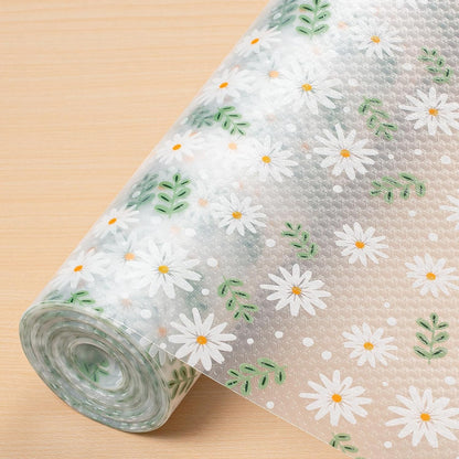Non-Slip Plastic Shelf Liner Roll, Multipurpose Cabinet Drawer for Kitchen, Fridge, Table (Random Design)