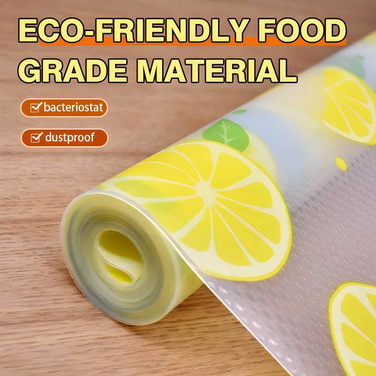Non-Slip Plastic Shelf Liner Roll, Multipurpose Cabinet Drawer for Kitchen, Fridge, Table (Random Design)