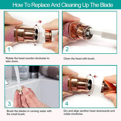 2-in-1 Rechargeable Hair Remover & Eyebrow Trimmer with LED