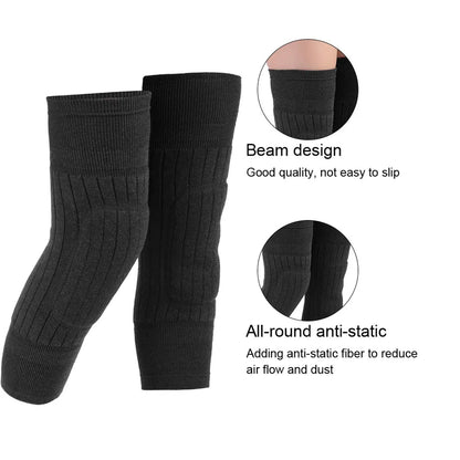 1 Pair Warm Wool Knee Pads Super Elastic Knees Sleeves Support Protector