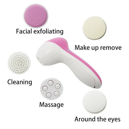 5-in-1 Electric Facial Cleansing Brush & Skin Care Massager