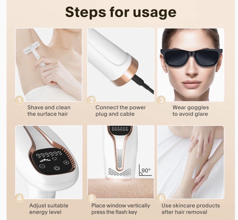 lovi Flash IPL Laser Hair Removal Device With 1 Million Flashes with Auto Features